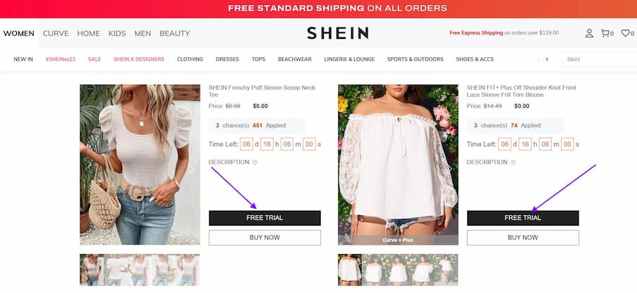how to get free clothes from shein